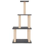 Kattenmeubel met sisal krabpalen 111 cm donkergrijs – Image 3
