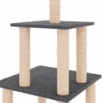 Kattenmeubel met sisal krabpalen 111 cm donkergrijs – Image 5