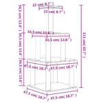 Kattenmeubel met sisal krabpalen 111 cm donkergrijs – Image 6