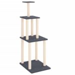 Kattenmeubel met sisal krabpalen 149 cm donkergrijs – Image 2