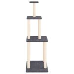 Kattenmeubel met sisal krabpalen 149 cm donkergrijs – Image 3