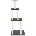 Kattenmeubel met sisal krabpalen 149 cm donkergrijs – Image 4