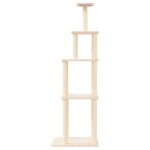 Kattenmeubel met sisal krabpalen 183 cm crèmekleurig – Image 3