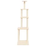 Kattenmeubel met sisal krabpalen 183 cm crèmekleurig – Image 4