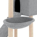 Kattenmeubel met sisal krabpalen 153 cm lichtgrijs - Afbeelding 7