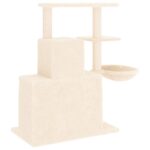 Kattenmeubel met sisal krabpalen 83 cm crèmekleurig – Image 5