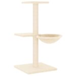 Kattenmeubel met sisal krabpalen 72 cm crèmekleurig - Afbeelding 2