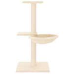Kattenmeubel met sisal krabpalen 72 cm crèmekleurig - Afbeelding 3