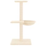 Kattenmeubel met sisal krabpalen 72 cm crèmekleurig - Afbeelding 4