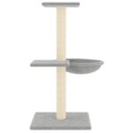 Kattenmeubel met sisal krabpalen 72 cm lichtgrijs - Afbeelding 4