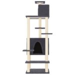 Kattenmeubel met sisal krabpalen 154 cm donkergrijs - Image 3