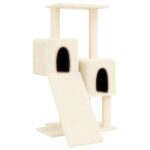 Kattenmeubel met sisal krabpalen 82 cm crèmekleurig – Image 2