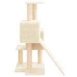 Kattenmeubel met sisal krabpalen 82 cm crèmekleurig – Image 4