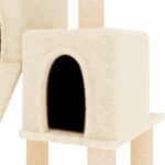 Kattenmeubel met sisal krabpalen 82 cm crèmekleurig – Image 6