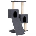 Kattenmeubel met sisal krabpalen 82 cm donkergrijs - Image 2