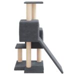 Kattenmeubel met sisal krabpalen 82 cm donkergrijs - Image 4