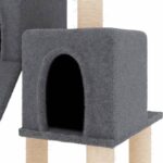 Kattenmeubel met sisal krabpalen 82 cm donkergrijs - Image 6