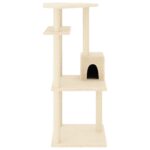 Kattenmeubel met sisal krabpalen 123 cm crèmekleurig - Image 3