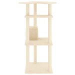 Kattenmeubel met sisal krabpalen 123 cm crèmekleurig - Image 4