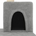 Kattenmeubel met sisal krabpalen 123 cm lichtgrijs – Image 6