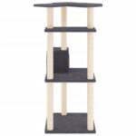 Kattenmeubel met sisal krabpalen 123 cm donkergrijs – Image 4