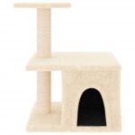 Kattenmeubel met sisal krabpalen 48 cm crèmekleurig – Image 3