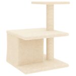 Kattenmeubel met sisal krabpalen 48 cm crèmekleurig – Image 5