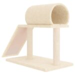 Kattenmeubel met tunnel en ladder 55,5 cm crèmekleurig - Image 5
