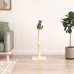 Kattenmeubel met sisal krabpalen 73 cm crèmekleurig