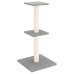 Kattenmeubel met sisal krabpalen 73 cm lichtgrijs - Afbeelding 2