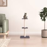 Kattenmeubel met sisal krabpalen 73 cm donkergrijs