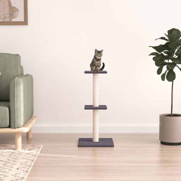 Kattenmeubel met sisal krabpalen 73 cm donkergrijs