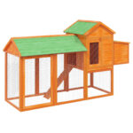 Kippenhok 193x65x117 cm massief grenenhout bruin - Afbeelding 2
