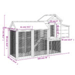 Kippenhok 193x65x117 cm massief grenenhout bruin - Afbeelding 7