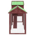 Kippenhok 193x65x117 cm massief grenenhout mokkakleurig - Afbeelding 5