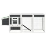 Kippenhok 204x50x84 cm massief grenenhout grijs – Image 4