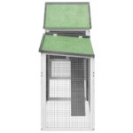 Konijnenhok 185,5x60,5x109,5 cm massief grenenhout grijs – Image 6