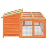 Konijnenhok 144x123x67,5 cm massief grenenhout bruin – Image 8
