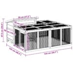Konijnenhok 144x123x67,5 cm massief grenenhout bruin – Image 10