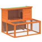 Konijnenhok 102x90x84,5 cm massief grenenhout bruin – Image 2