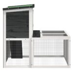 Konijnenhok 102x90x84,5 cm massief grenenhout grijs – Image 6