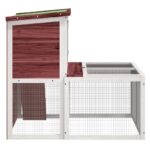 Konijnenhok 102x90x84,5 cm massief grenenhout mokkakleurig - Afbeelding 6