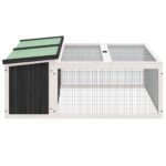 Konijnenhok 117,5x97x47,5 cm massief grenenhout grijs – Image 5