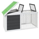 Konijnenhok 100,5x54x55 cm massief grenenhout grijs - Image 4