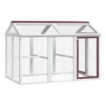 Dierenren 141x94x104 cm massief grenenhout mokkakleurig - Afbeelding 6