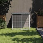 Kippenhok met dak 103x98x90 cm gegalvaniseerd staal antraciet