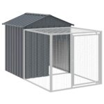 Kippenhok met ren antraciet 117x201x123 cm gegalvaniseerd staal - Afbeelding 2