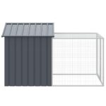 Kippenhok met ren antraciet 117x201x123 cm gegalvaniseerd staal - Afbeelding 4