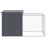 Kippenhok met ren antraciet 110x201x110 cm gegalvaniseerd staal - Image 4