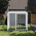 Kippenhok met ren antraciet 110x201x110 cm gegalvaniseerd staal